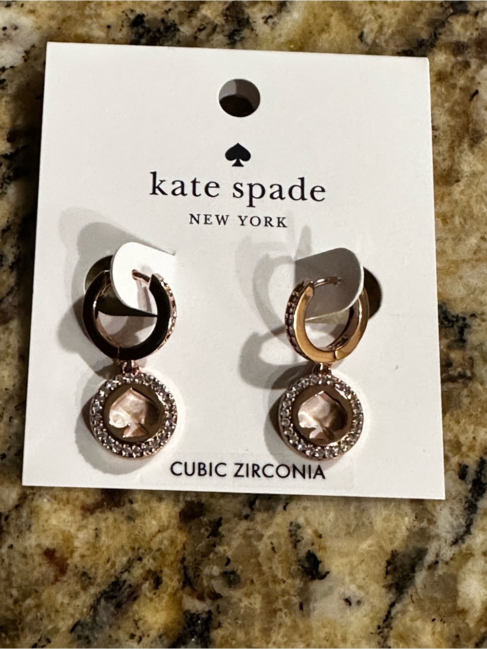 kate spade Rose Gold Circle Drop Earrings